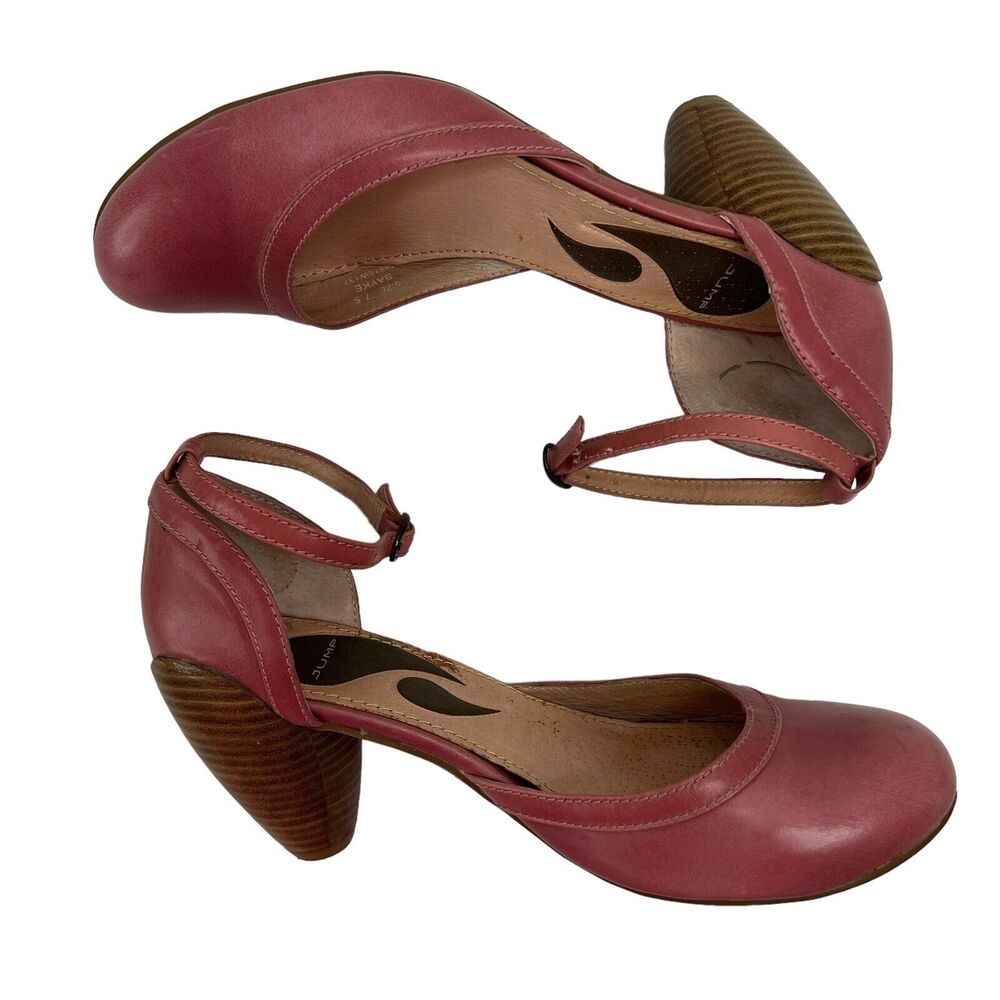JUMP Brand Size 7.5 Bayke‎ Pump Pink Leather Round Heel Studded Rockabilly Shoe